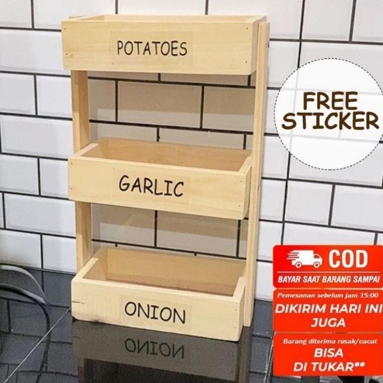 RAK BUMBU SUSUN 3 | RAK BAWANG SUSUN 3 MODEL IKEA| RAK SERBAGUNA AESTETHIC