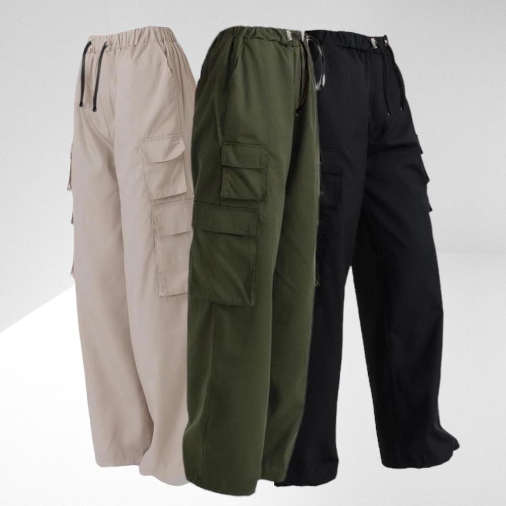 TERLARIS VHELO MULTI POCKET CARGO PANTS | CELANA LOOSE WANITA BOYFRIEND (IC) PL30