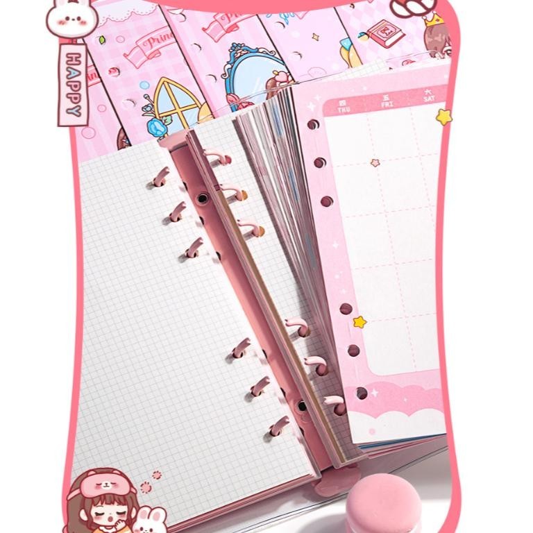 

rq-56 Zumoo Princess Art Binder SET PVC A6 Full Color Paper Planner / Binder SET PVC A6 dengan Loose Leaf Planner Warna GRID Berkualitas