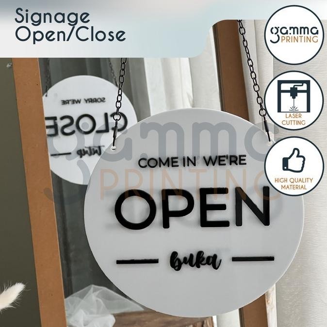 

TERMURAH Acrylic Signage Open Close / Papan Akrilik Timbul Buka Tutup Sign Toko an-6
