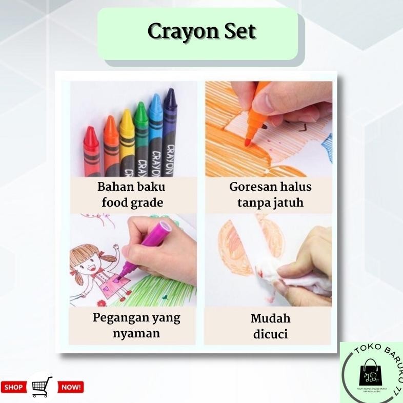 

(KEYA) Pensil Warna Crayon Set 208 Pcs Alat Menggambar Mewarnai Anak