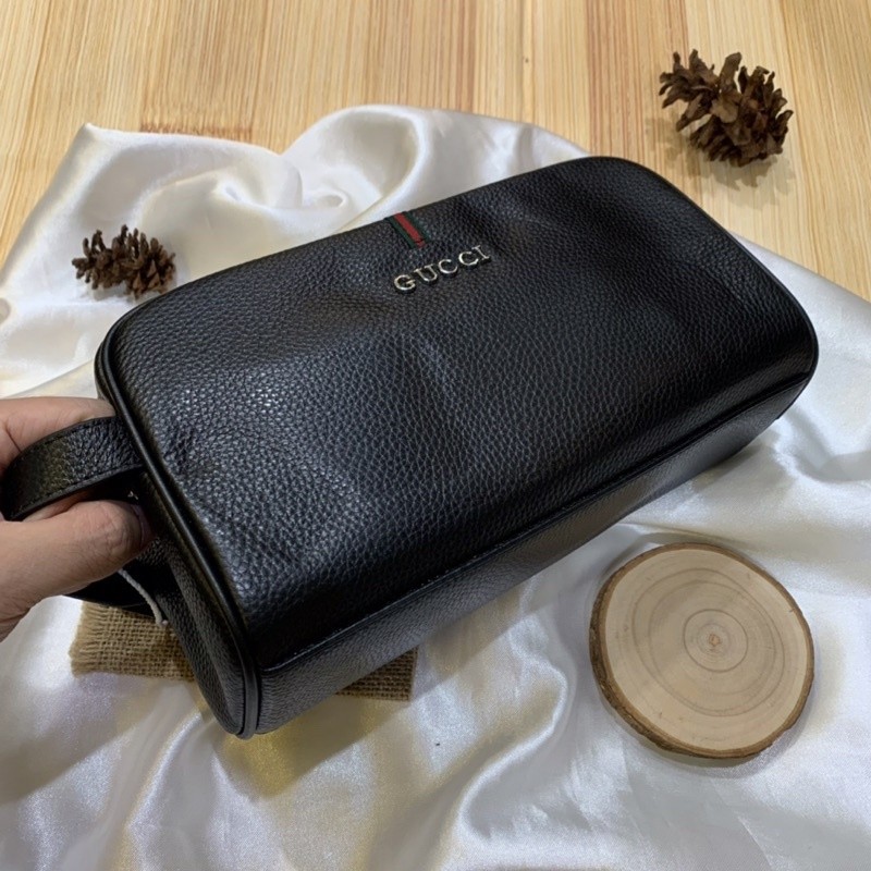 [PREMIUM] BEST PRODUCT TAS GUCCI POUCH KULIT HANDLE PRIA IMPORT CLUTCH BRANDED PREMIUM