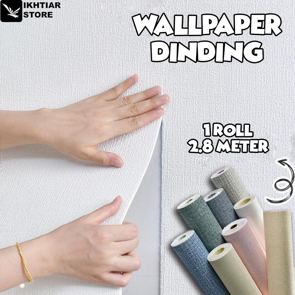 Wallpaper Sticker dinding Linen Roll / Wallfoam Dinding Dekorasi Kamar / WallSticker dinding