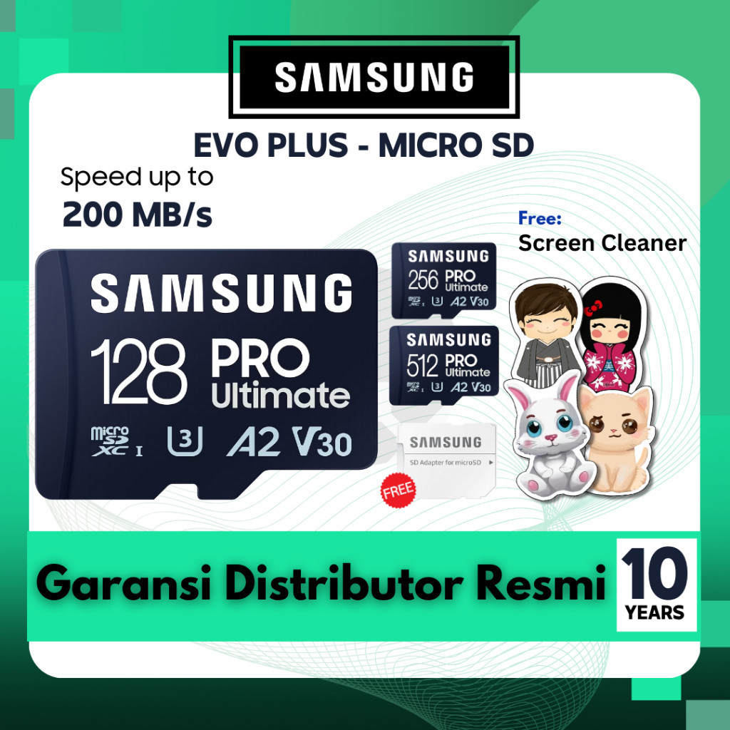 SAMSUNG Microsd PRO Ultimate 128GB / 256GB / 512GB Micro sd SDXC Memory Card hp Micro SD Kartu SD Me