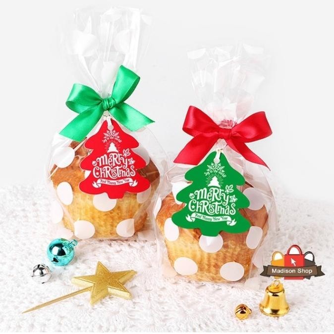 

OLH - Hang Tag Natal 100 Label Stiker Merry Christmas Snowman Santa Grosir TERLARIS