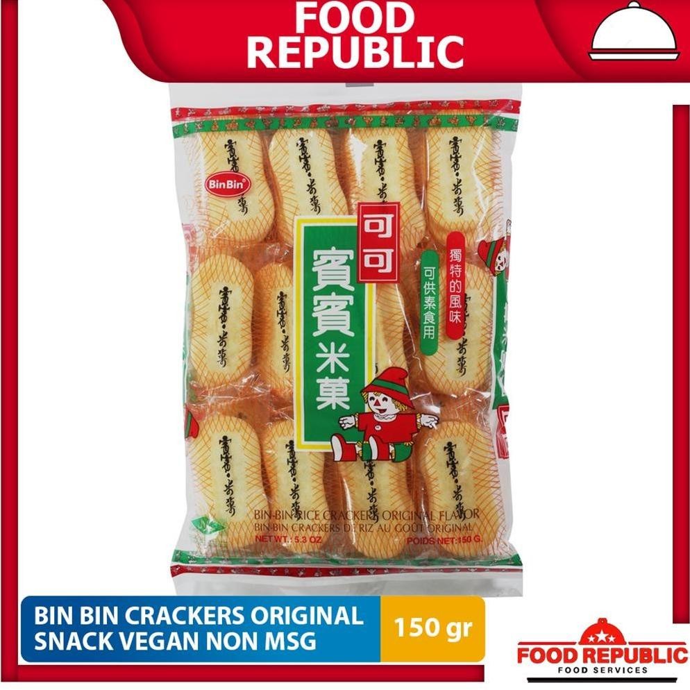 

BIN BIN RICE CRACKERS rasa Original 150 GR Snack Vegan MSG
