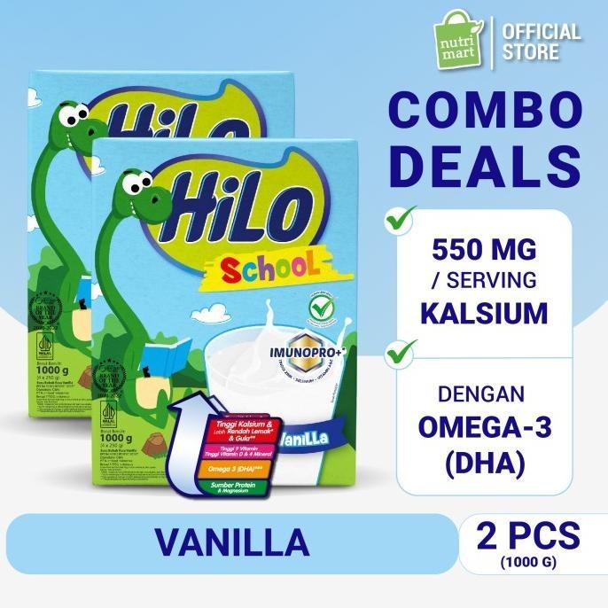 

Twin Pack: HiLo School Vanilla 1000gr - Susu Tinggi Kalsium