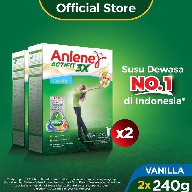 

Anlene Actifit 3X Susu BubukVanila 2x 240g-Tulang, Sendi & Otot