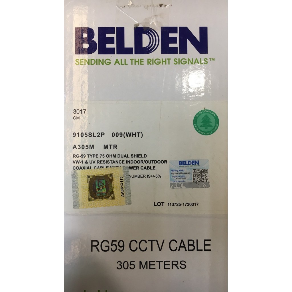 Kabel Cctv Rg59 Belden 100Meter / Belden Cctv / Rg 59
