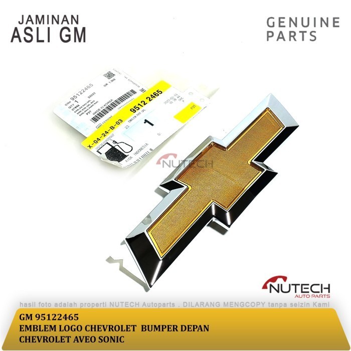 Emblem Chevrolet Grille Bemper Bumper Depan Chevrolet Aveo Sonic GM