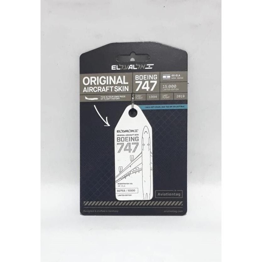 Aviation Tag El Al Boeing 747 - 4X-ELA ( White)