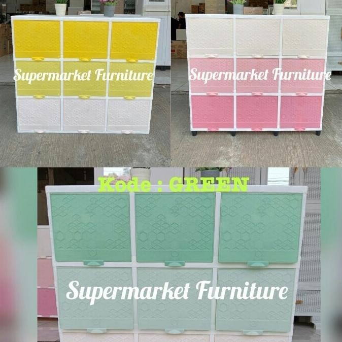 LEMARI PLASTIK CLUB TRIPLE FLIP 3 SUSUN