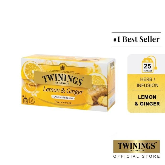 

Twinings Teh Celup Rasa Lemon & Ginger Tea 25x1.5gr