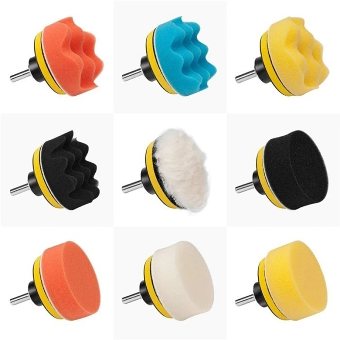 Paket 22 Pcs Pad Busa Spons Poles Bodi Mobil Keramik Kaca 3 Inch