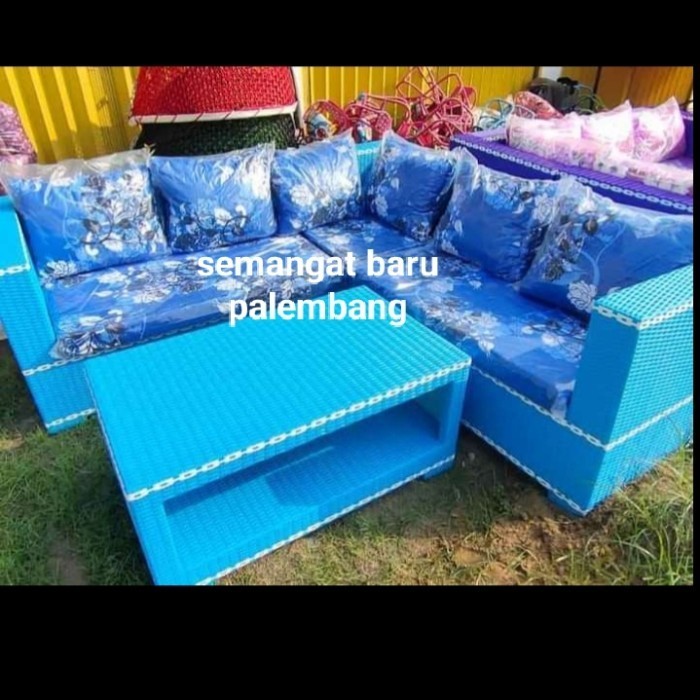 Termantab] Kursi Tamu Sudut Rotan Sintetis / Kursi Tamu Minimalis / Sofa Modern