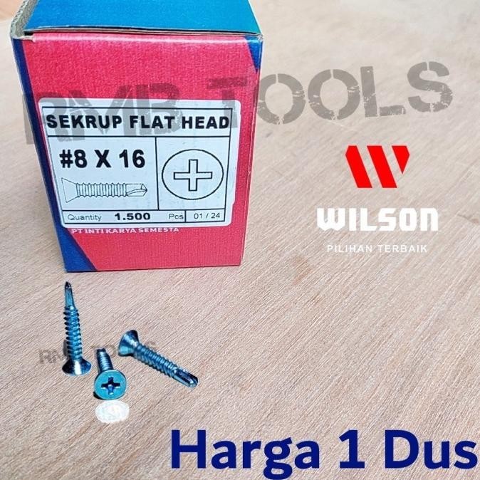 X1Dus Sekrup Roofing Sds Fh 8X16 Wilson / Baut Skrup Baja Ringan Fh 8