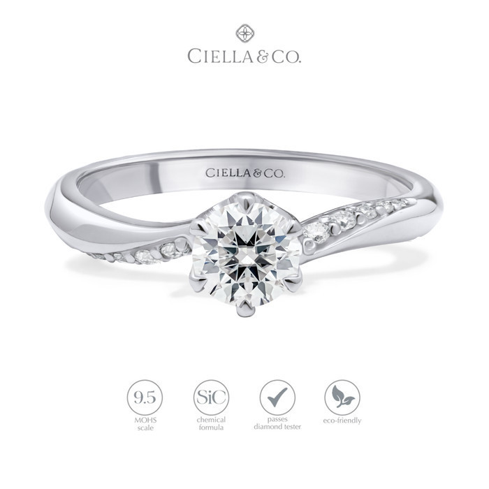 Ciella & Co - Layla Solitaire Ring Cincin Tunangan Moissanite