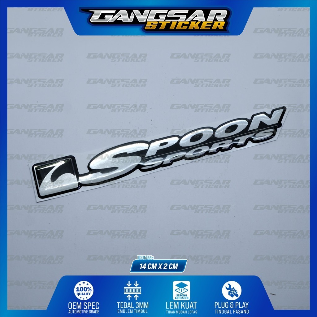 Emblem timbul honda spoon sport / emblem spoon honda