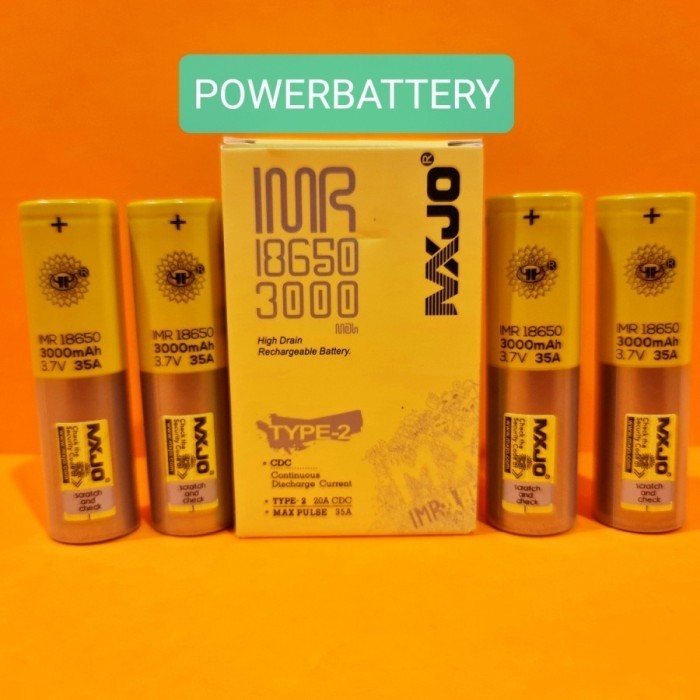 Mxjo Kuning Imr 18650 3000Mah 35A 3.7V Type 2
