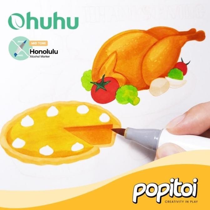 

Ohuhu Honolulu B Mid-Tone 48 Color Dual Tip Brush Fine Art Marker