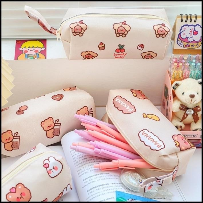 

BEST DEAL KP 043 | KOTAK PENSIL KAIN BEAR RABBIT |TAS MULTIGUNA | TAS KOSMETIK !!