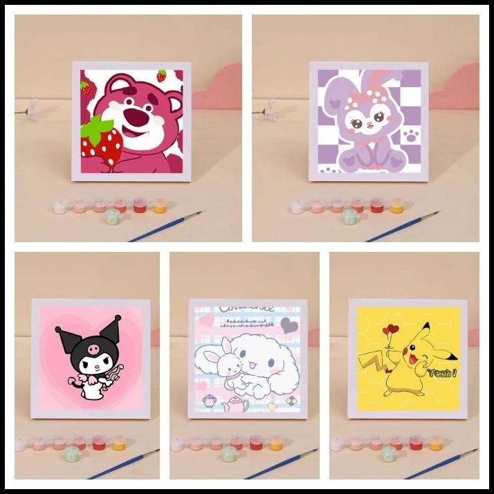

HOT DEAL CANVAS DIY PAINT BY NUMBERS KIT SANRIO KUROMI LOTSO EDUKASI MAINAN !!!!!!