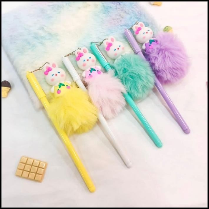 

TERMURAH PULPEN POM POM / PENA LUCU IMUT KOREAN GEL PEN BULU - READY COD !
