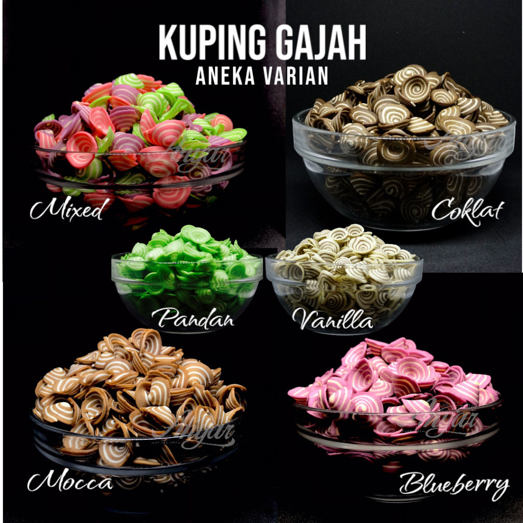 

Kuping Gajah Mini cap Josh (Vanilla/Coklat/Pandan/Mocca) @250gr