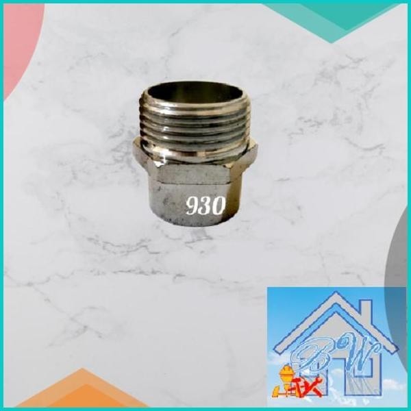 SOK KRAN DRAT LUAR DALAM 1/2" INCH LUAR 3/4" INCH KUNINGAN CROME NEKEL