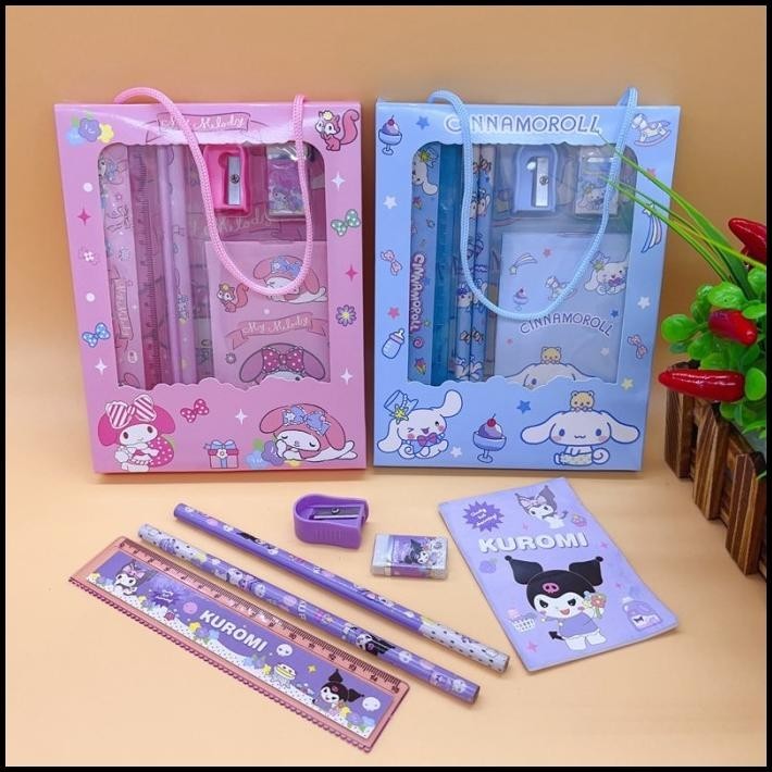 

BEST DEAL SET ALAT TULIS 6 IN 1 MOTIF SANRIO ATK SET KUROMI AND FRIENDS PENSIL