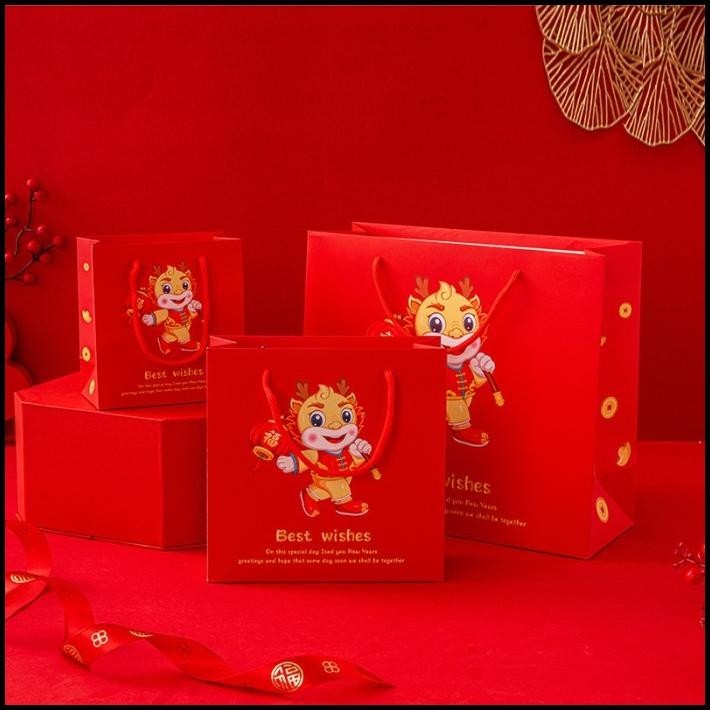 

TERMURAH PAPER BAG IMLEK NAGA / GOODIE BAG CHINESE NEW YEAR DRAGON !!