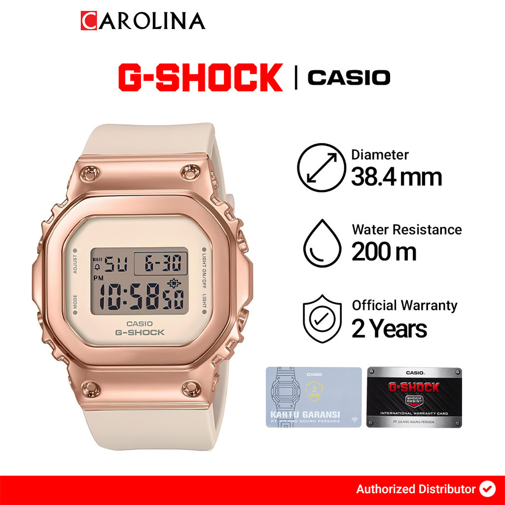Jam Tangan Wanita Casio G-Shock GM-S5600PG-4D Digital Beige Resin Band