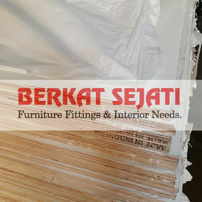 Harga Promo | Plywood Multiplek Triplek Melamin 12Mm 1 Muka Putih Doff Melaminto 12