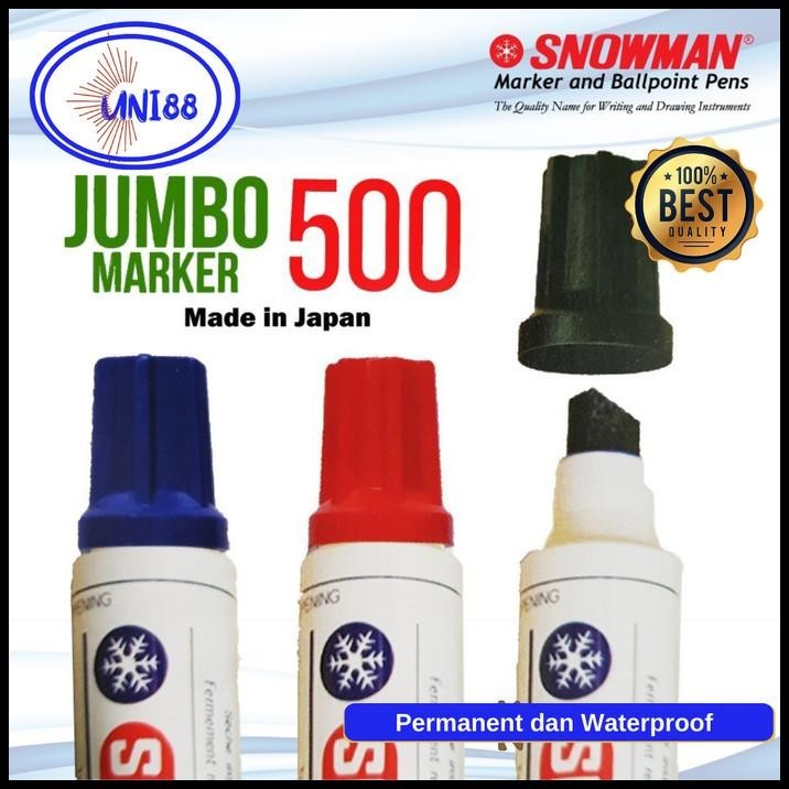 

HOT DEAL SPIDOL SNOWMAN PERMANENT WARNA HITAM PERMANEN BESAR BIRU JUMBO TYPE500 !!!!!!!