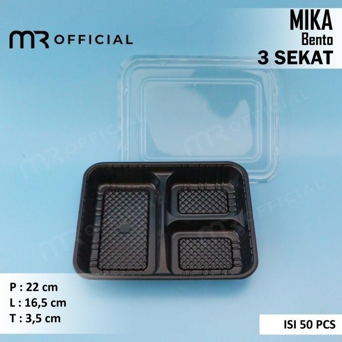 Box Bento Sekat 3/ Lunch Box Bento/ Bento/ Mika Bento Chen_Xiee