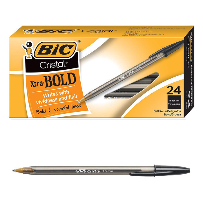 

Andma Bolpen Pulpen BIC Cristal Xtra Bold 1.6 mm (Box isi 24) - Hitam