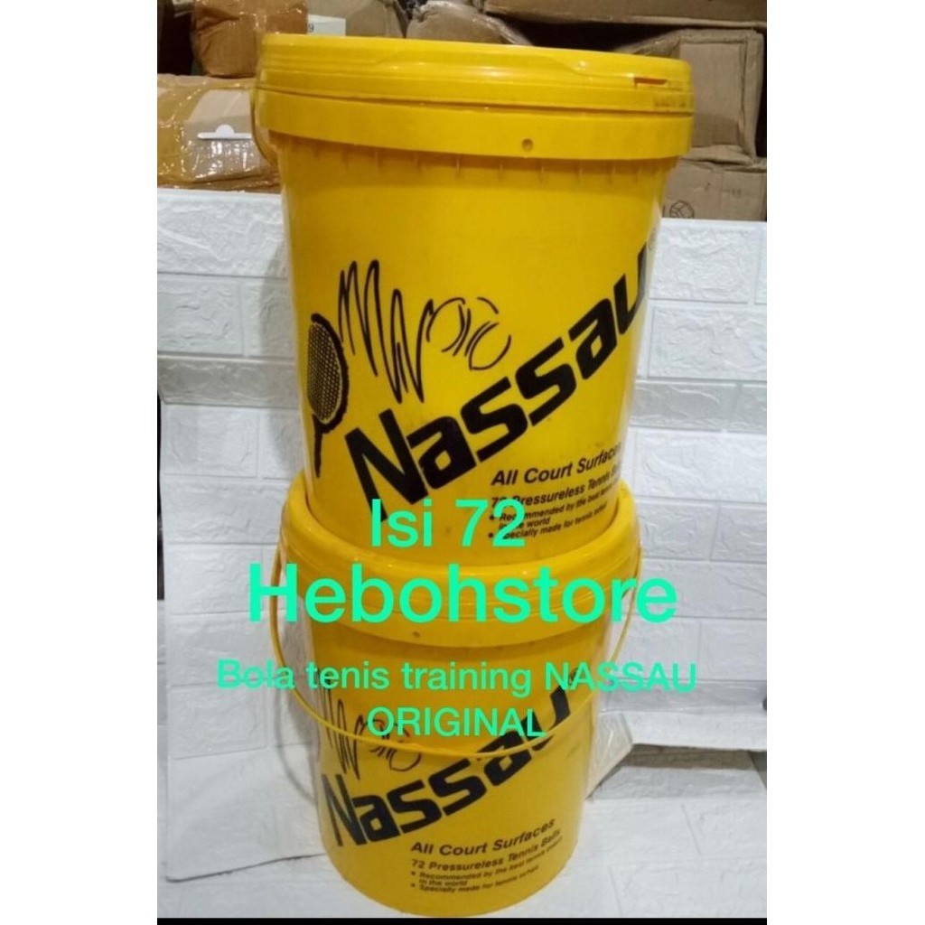 Bola Tenis NASSAU TRAINING/bola tenis Latihan NASSAU isi 72 ember ORI