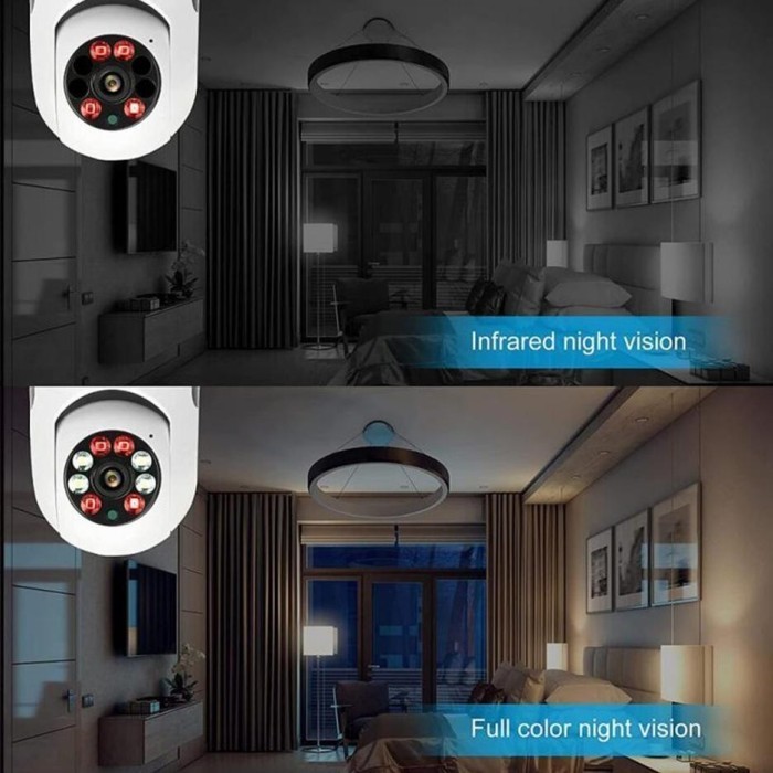 Kamera Cctv Wifi Lampu Bohlam Ip Camera Sisi Tv 1080P Pengintai