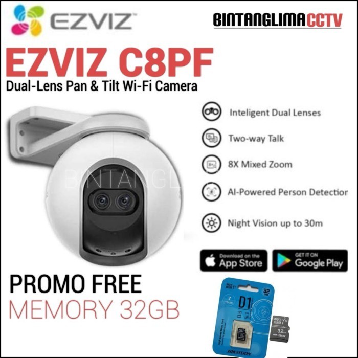 Ezviz Cctv C8Pf Dual-Lens Pan & Tilt Wifi Camera