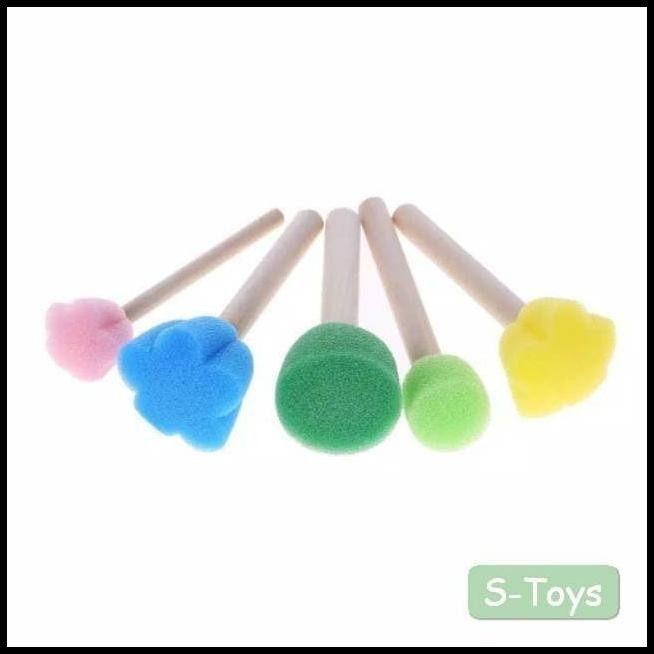 

HOT DEAL MAINAN ANAK ALAT LUKIS KUAS SPONGE PAINTING BRUSH WOODEN HANDLE DOTTY !!!!