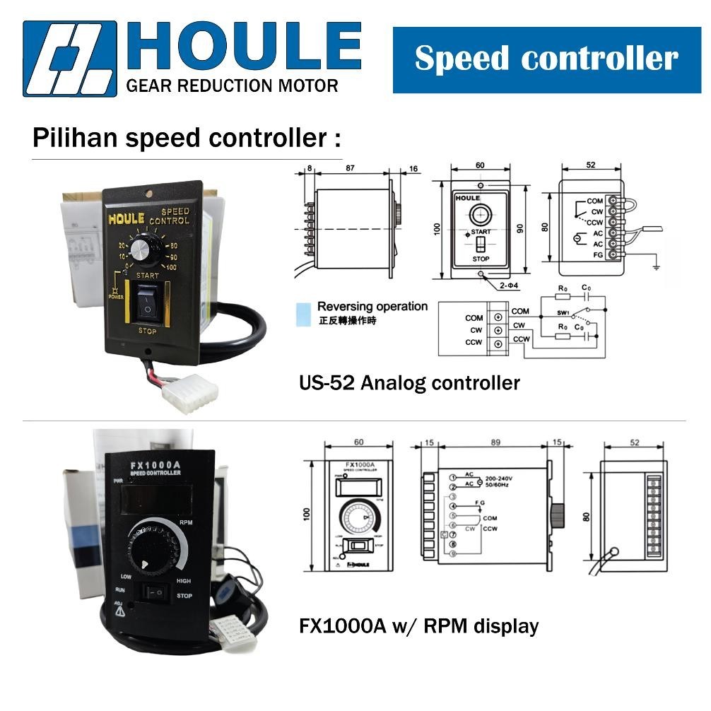 ADF Houle Motor 15W 220v AC 3IK Variable Speed Control Motor Gearbox set 1 Phase 15watt Dinamo motor