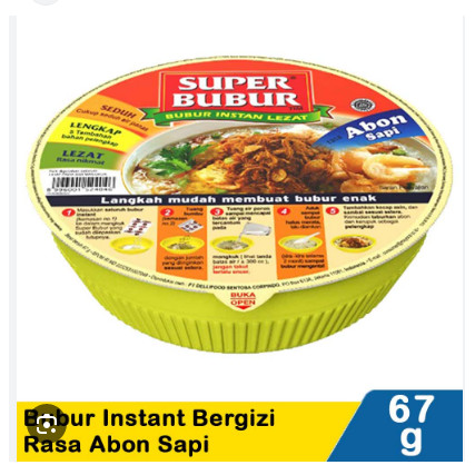 

Super Bubur Cup Abon Sapi Original