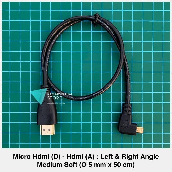 Micro Hdmi to Hdmi Right / Left Angled 90 L Degree Up to 4k