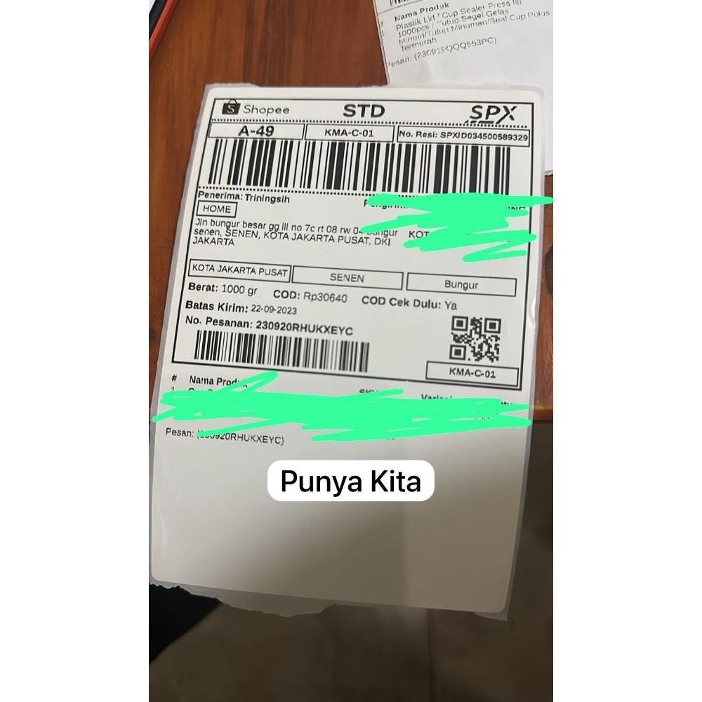 

He13 Label Thermal 100x150mm Roll / Sticker Label Barcode Isi 500pcs Premium Premium