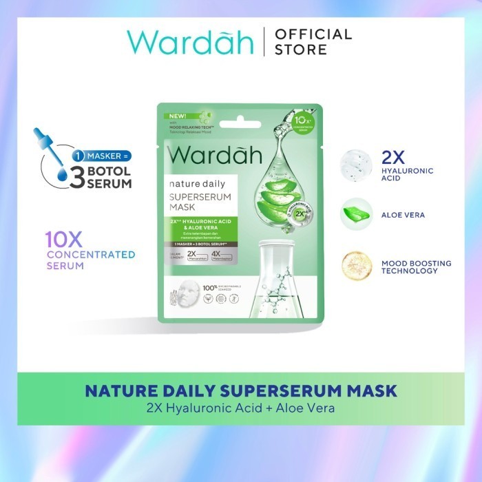 Wardah SuperSerum Mask 20 ml - 10x Concentrated Serum, 2x Mencerahkan - ND Aloe Vera
