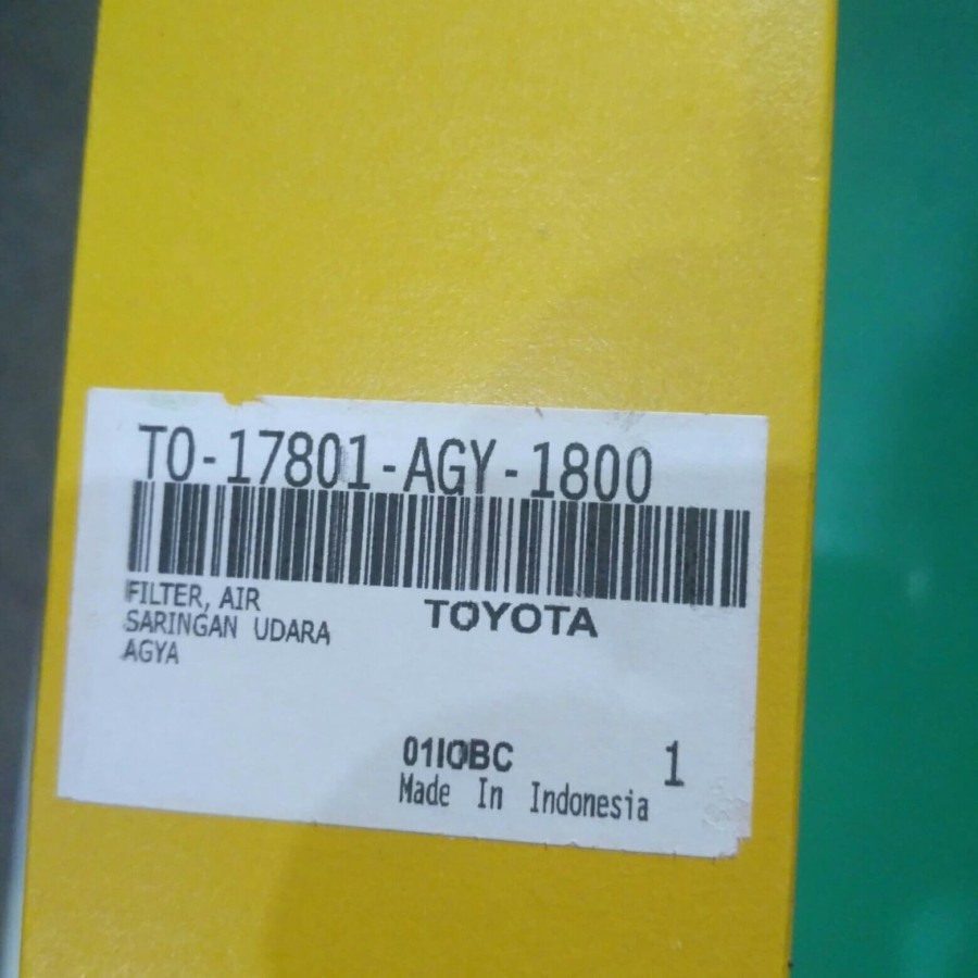 Saringan udara agya atau ayla 1,0 merk aspira