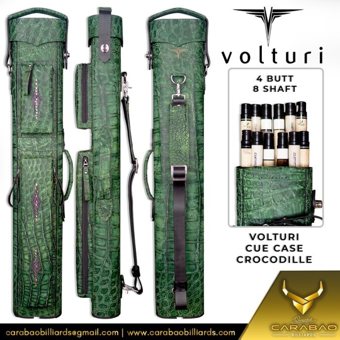 VOLTURI CUE CASE CROCODILE GREEN