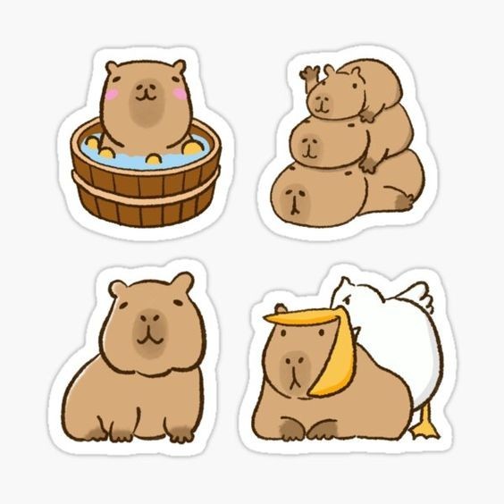 

Stiker Capybara | Stiker scrapbook HP laptop vinyl