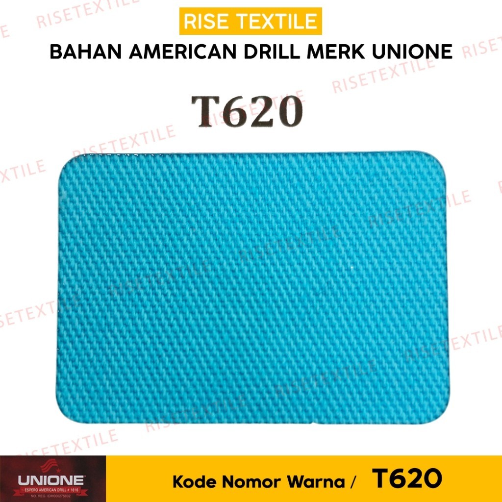 Bahan American Drill UNIONE Kain Rollan Bahan Seragam Kain Celana Kain Kemeja Warna Biru Turkis Muda