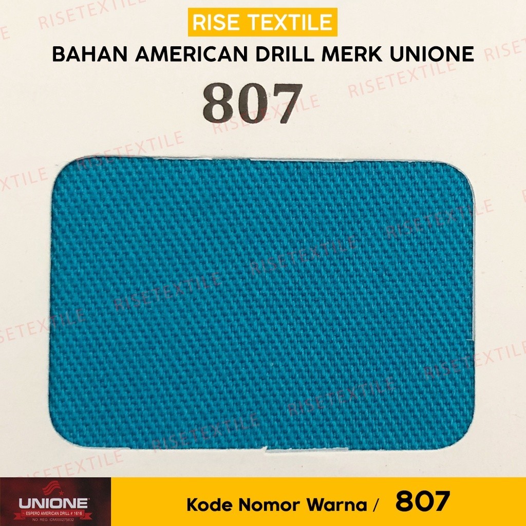 Kain American Drill UNIONE Kain Rollan Bahan Seragam Bahan Celana Bahan Kemeja Warna Biru Tosca Nomo